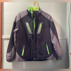 Hemisphere Axis Mens Black and Green Ski Jacket